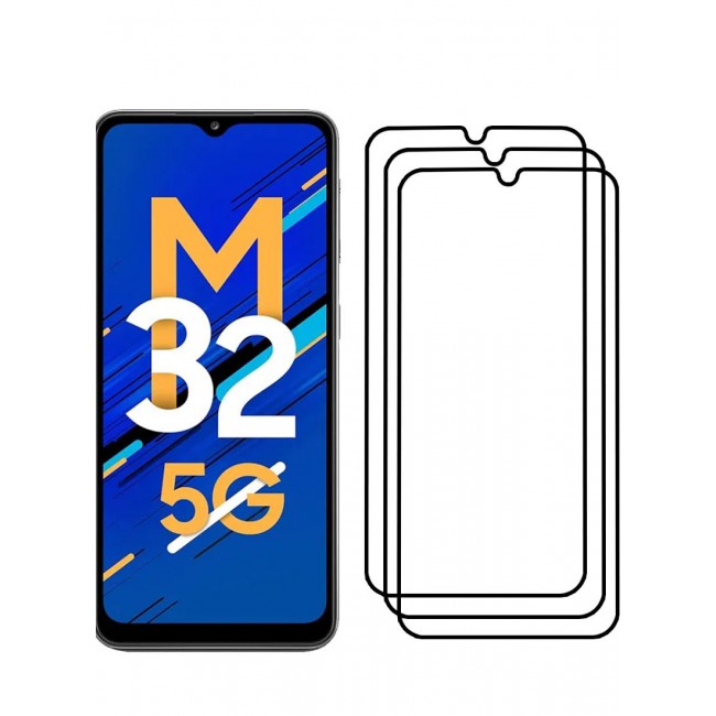 CATANES 3 Pack For Samsung Galaxy M32 Screen Protector 3D Tempered Glass Full Glue Back