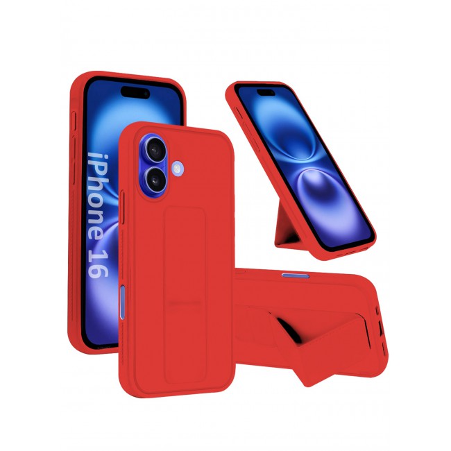 CATANES ( for iPhone 16 ) Case Premium PU Leather Case with Stand Function Shockproof and Anti Scratch Finger Grip Case Cover