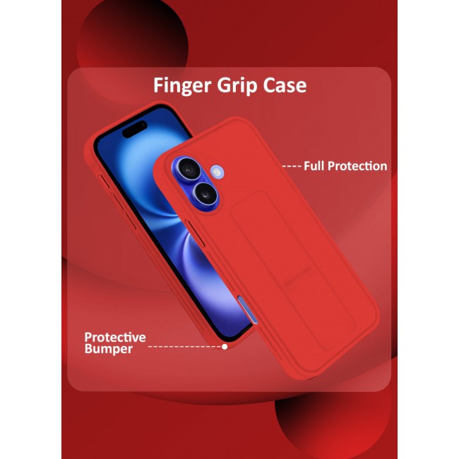 CATANES ( for iPhone 16 ) Case Premium PU Leather Case with Stand Function Shockproof and Anti Scratch Finger Grip Case Cover