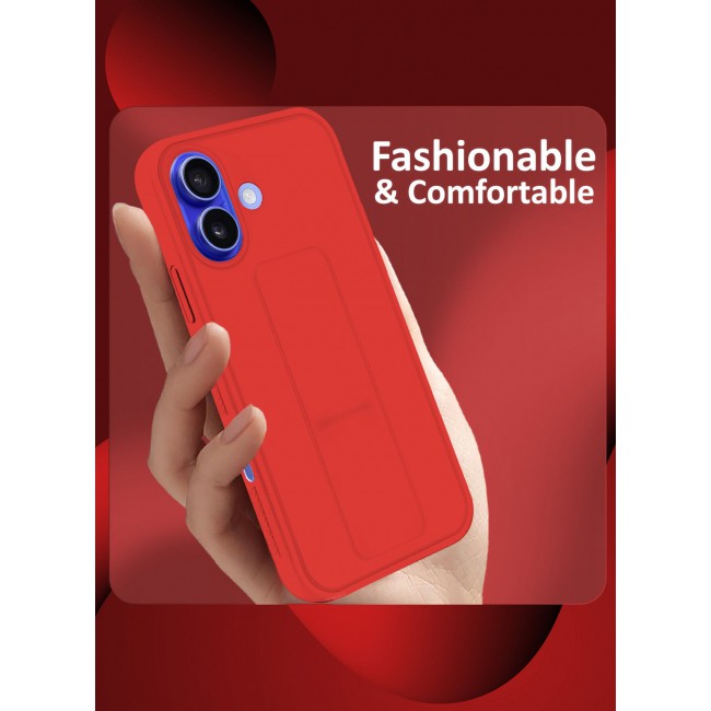 CATANES ( for iPhone 16 ) Case Premium PU Leather Case with Stand Function Shockproof and Anti Scratch Finger Grip Case Cover