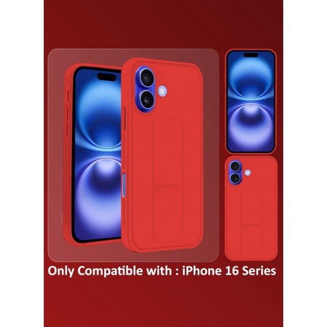 CATANES ( for iPhone 16 ) Case Premium PU Leather Case with Stand Function Shockproof and Anti Scratch Finger Grip Case Cover