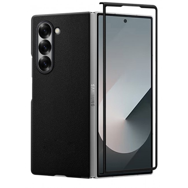 CATANES (for Samsung Galaxy Z Fold 6) Case Cover Kindsuit Leather Case Slim and sleek silhouette / Black