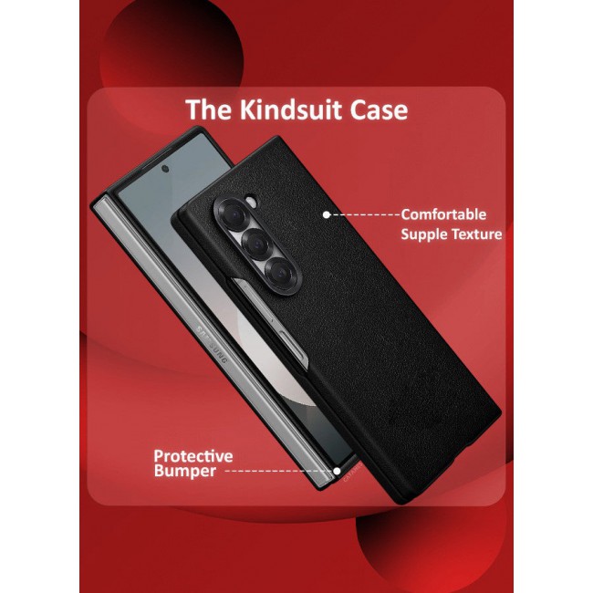 CATANES (for Samsung Galaxy Z Fold 6) Case Cover Kindsuit Leather Case Slim and sleek silhouette / Black
