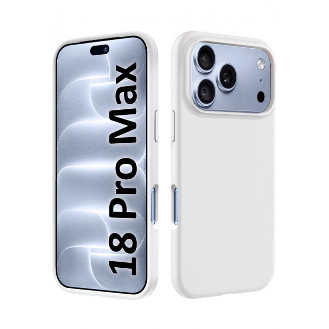 CATANES Silicone Case Designed for iPhone 18 Pro Max - Soft Liquid Silicone Slim Shockproof Protective Back Cover - White
