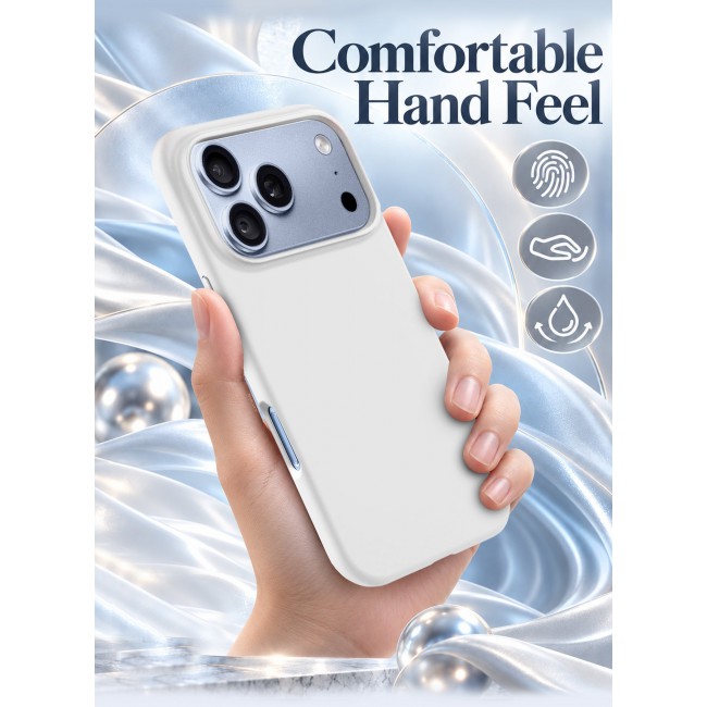 CATANES Silicone Case Designed for iPhone 18 Pro Max - Soft Liquid Silicone Slim Shockproof Protective Back Cover - White