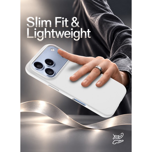 CATANES Silicone Case Designed for iPhone 18 Pro Max - Soft Liquid Silicone Slim Shockproof Protective Back Cover - White