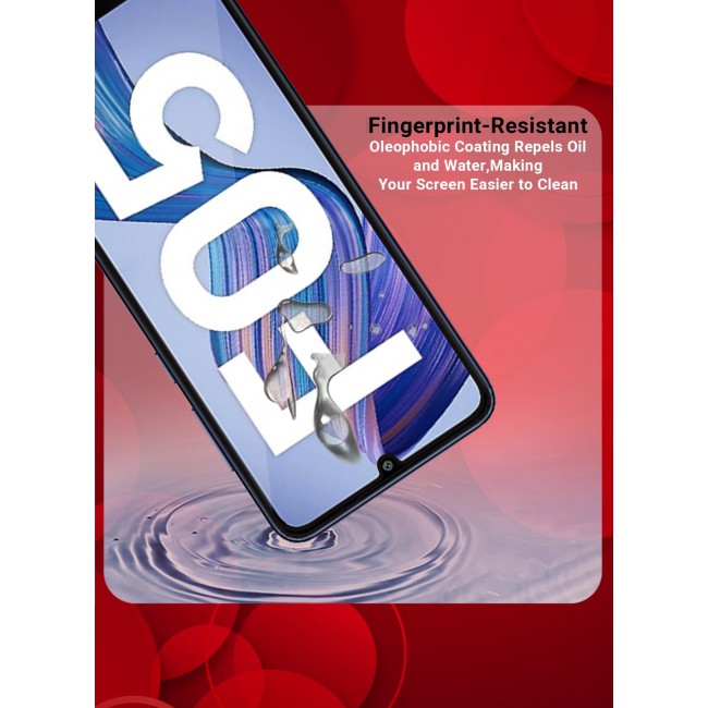 CATANES (for Samsung Galaxy F05) Tempered Glass Screen Protector Edge to Edge Scratch Resistant and Shock Proof / Side Black