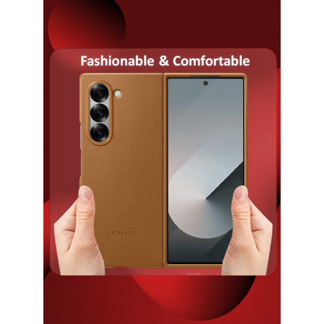 CATANES (for Samsung Galaxy Z Fold 6) Case Cover Kindsuit Leather Case Slim and sleek silhouette / Brown