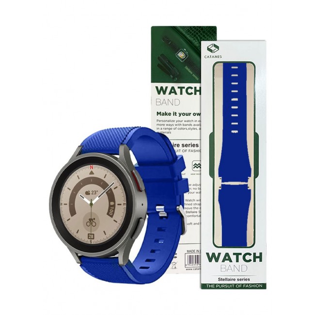 CATANES Samsung Galaxy Watch 5 Band Galaxy Watch 5 Pro Band Replacement Silicone Strap 20mm Smart Watch Buckle Wristband Compatible with Galaxy Watch5 (44mm/40mm) Galaxy Watch5 Pro (45mm) Dark Blue