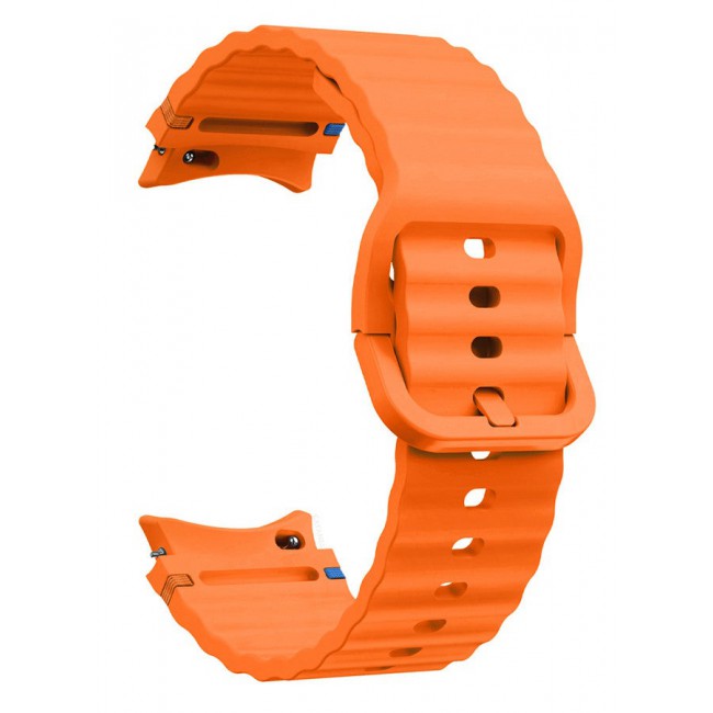 CATANES (for Samsung Galaxy Watch 7 / Samsung Galaxy Watch 6 ) Silicone Sport Band with Decorative Woven Line Durable and Sport Design for Men Women Orange