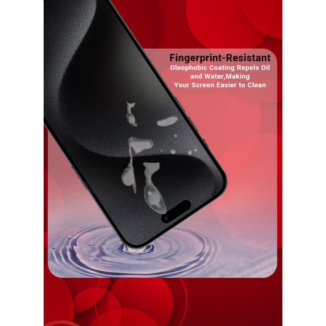 CATANES [iPhone 15 Pro] 3 Pack Privacy Screen Protector 9H Full Coverage Screen Tempered Glass Anti-Spy Bubble Free Case Friendly Screen Protector