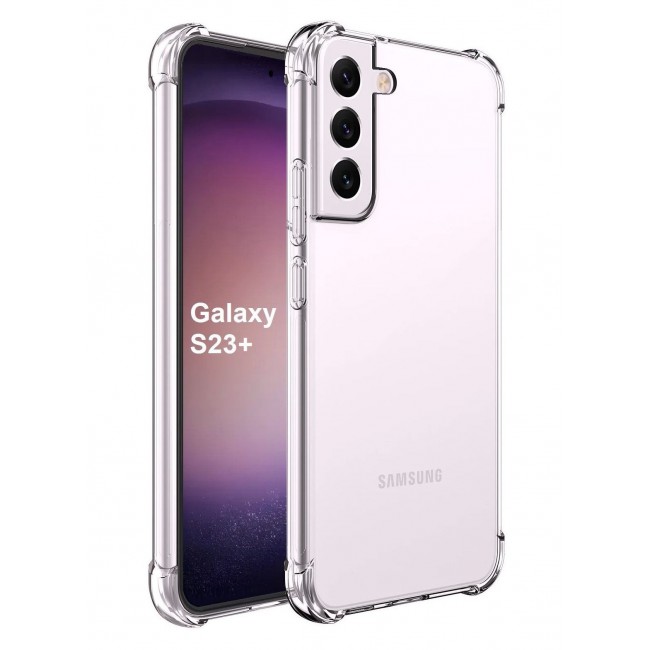 CATANES Samsung Galaxy S23 Plus Case Clear Slim Transparent Cover Anti-Drop Reinforced Bumper Corner Protection