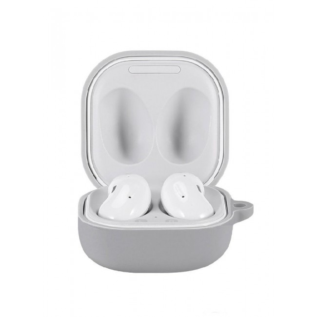 CATANES Samsung Galaxy Buds Live (2020) / Galaxy Buds 2 (2021) / Galaxy Buds Pro (2021) Protective Silicone Case Shockproof Ultra Slim Skin with Keychain Carabiner Grey