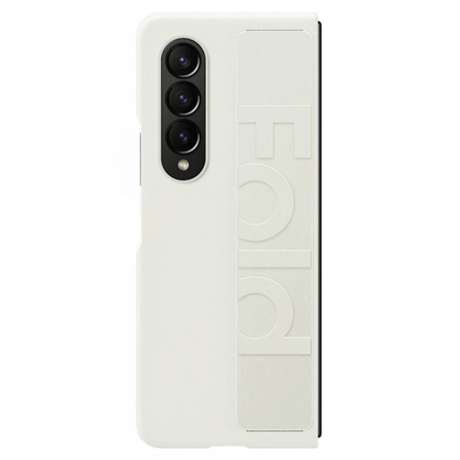 CATANES Samsung Galaxy Z Fold 4 Case 2022 Hard Silicone Cover With Strap Hold Anti drop White