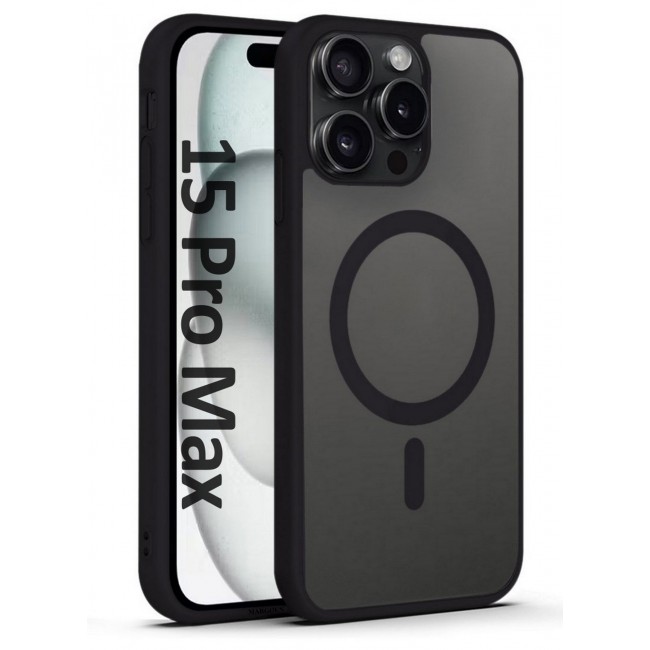CATANES Magnetic Slim Protective Case for iPhone 15 Pro Max - with Wireless Charging Support - Black
