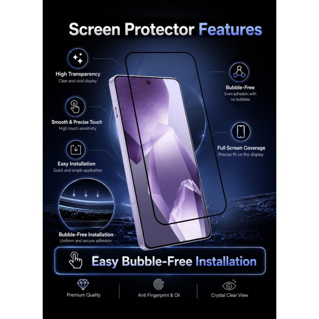 CATANES Screen Protector for OnePlus Ace 5 Pro Tempered Glass 3D, Full Coverage, Scratch-Resistant, 9H Hardness High-Definition Clear Guard, Black Edge