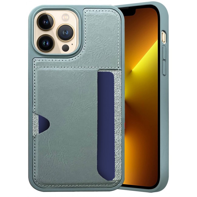 CATANES iPhone 14 Pro Max Case Leather Antifingerprint Cover with Wallet Card Slot Shell, Side Insert Card Holder, Anti Fall Protection