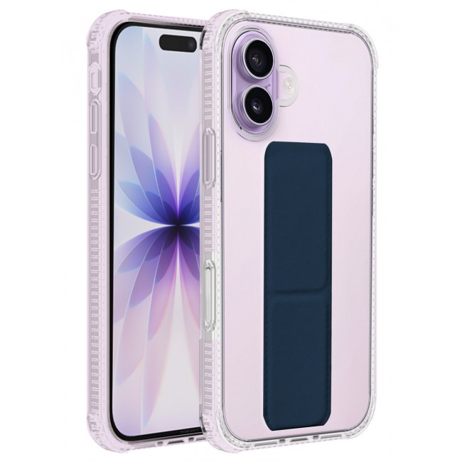 CATANES 2 Packs Finger Grip Clear Case Cover for iPhone 17- Kickstand Car Magnetic Holder Multi-function Protective Two-in-one Case with Privacy Screen Protector - Dark Blue