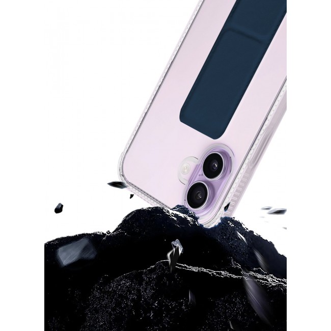 CATANES 2 Packs Finger Grip Clear Case Cover for iPhone 17- Kickstand Car Magnetic Holder Multi-function Protective Two-in-one Case with Privacy Screen Protector - Dark Blue