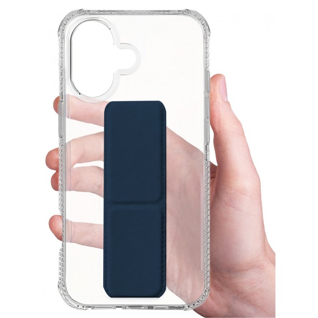 CATANES 2 Packs Finger Grip Clear Case Cover for iPhone 17- Kickstand Car Magnetic Holder Multi-function Protective Two-in-one Case with Privacy Screen Protector - Dark Blue
