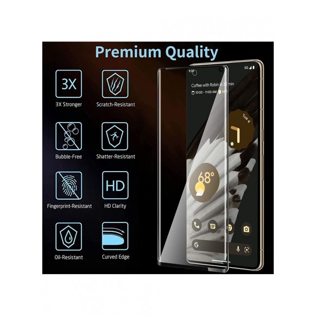 CATANES Google Pixel 7 Pro Clear Case with Screen Protector 360 Degree Front and Back Protection Shockproof Soft TPU with Anti-Scratch Tempered Glass
