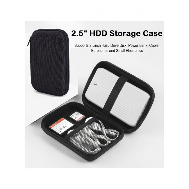 CATANES 2.5" Hard Drive Disk Carry Case Shockproof Cover Pouch Bag for 2.5 inch Portable External HDD/ Power Bank/ Small Electronics Accessories