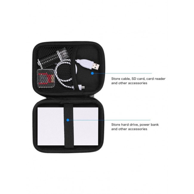 CATANES 2.5" Hard Drive Disk Carry Case Shockproof Cover Pouch Bag for 2.5 inch Portable External HDD/ Power Bank/ Small Electronics Accessories