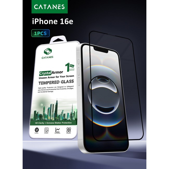 CATANES Screen Protector Tempered Glass for Apple iPhone 16e Protective Film Easy Installation Bubble Free