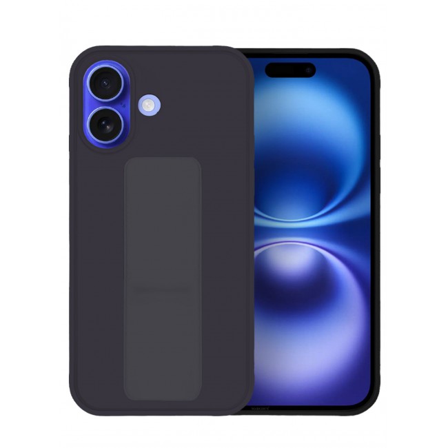 CATANES ( for iPhone 16 ) Case Premium PU Leather Case with Stand Function Shockproof and Anti Scratch Finger Grip Case Cover / Dark Purple