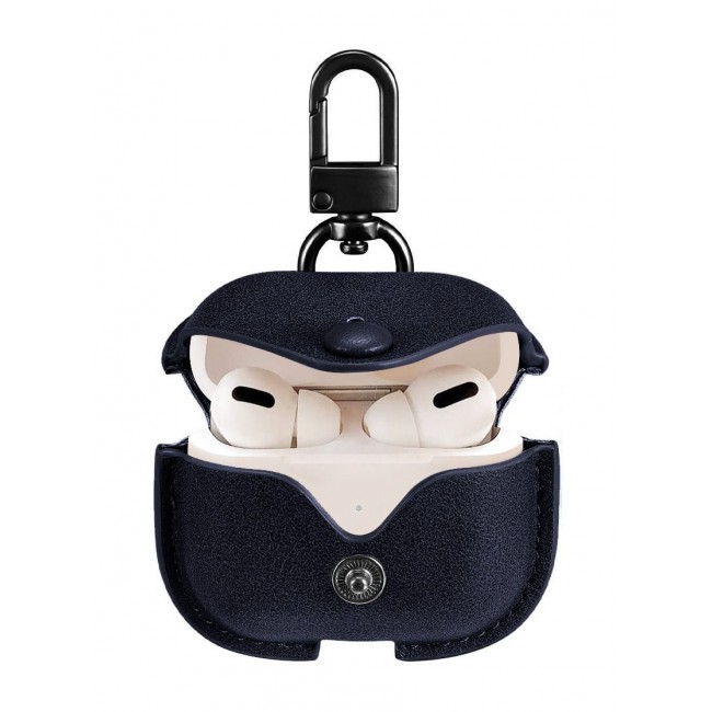 CATANES AirPods Pro 2 Case Leather Case Cover with Keychain Compatible with Apple AirPods Pro 2nd Generation 2022 Dark Blue