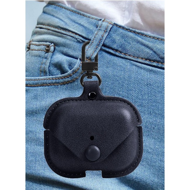 CATANES AirPods Pro 2 Case Leather Case Cover with Keychain Compatible with Apple AirPods Pro 2nd Generation 2022 Dark Blue