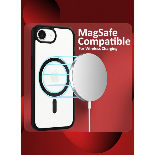 CATANES iPhone 16E Case Cover Ultra Durable MagSafe Shockproof Slim and Scratch Resistant Premium MagSafe Case - White/Black