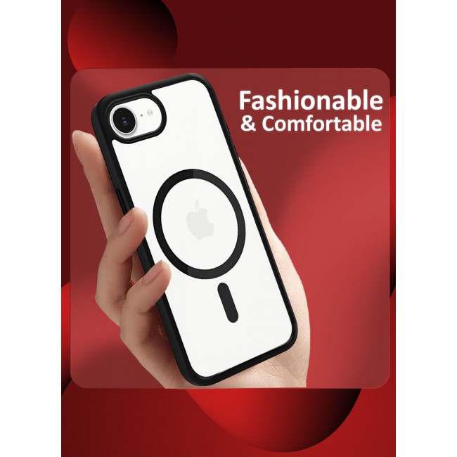 CATANES iPhone 16E Case Cover Ultra Durable MagSafe Shockproof Slim and Scratch Resistant Premium MagSafe Case - White/Black