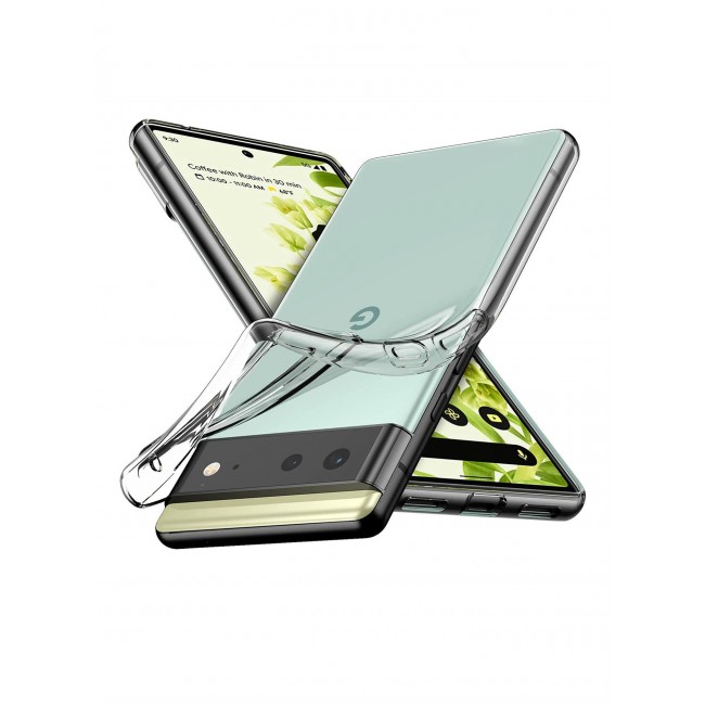 CATANES 2Pack for Pixel 6 Clear Case and Screen Protector 360 Degree Front and Back Protection Shockproof Soft TPU with Anti-Scratch Tempered Glass