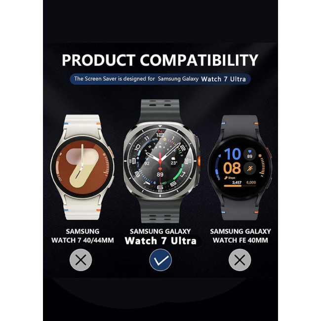 CATANES (for Samsung Galaxy Watch 7 Ultra) 3 Pack Screen Protector Tempered Glass Anti-Scratch 9H Ultra-thin Screen Protector Protective Film Cover Accessories