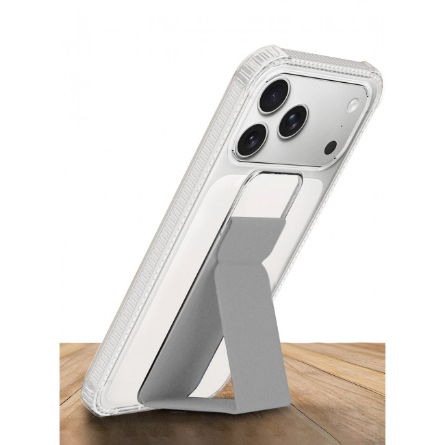 CATANES 2 Packs Finger Grip Clear Case Cover for iPhone 17 Pro Max - Kickstand Car Magnetic Holder Multi-function Protective Two-in-one Case with 3D Screen Protector - Grey
