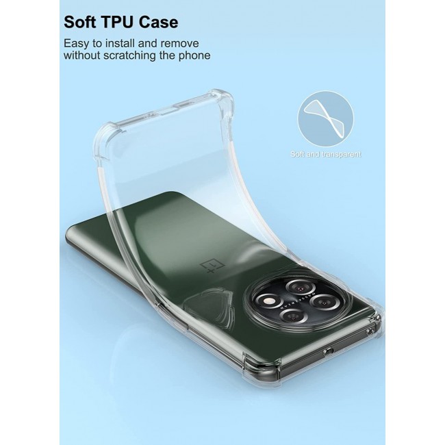 CATANES OnePlus 11 Case Clear Shockproof Back Cover Airbag Bumper Corner Anti-Fall Transparent Soft TPU Case 6.7 inch
