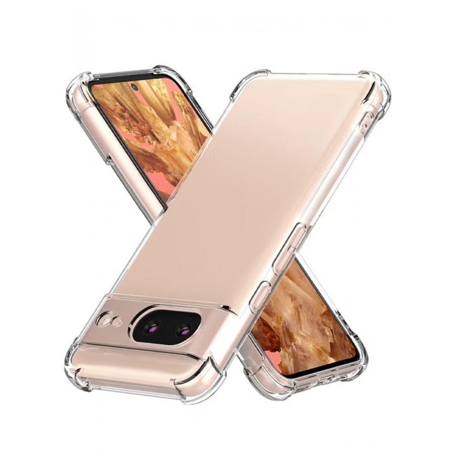 CATANES Google Pixel 8 TPU Case Clear Transparent Shockproof Protective Phone Case Scratch Resistant Reinforced Corners Cover