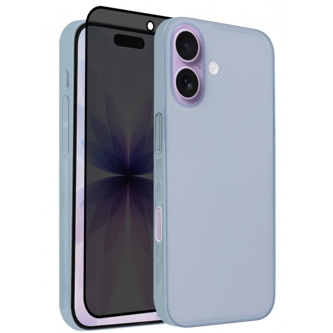 CATANES 2 Packs Case Cover for iPhone 17 - Sturdy Durable Ultra-Thin Case - Air Skin Line Design Transparent Back Cover - Drop Protection Cover with Privacy Screen Protector - Light Blue