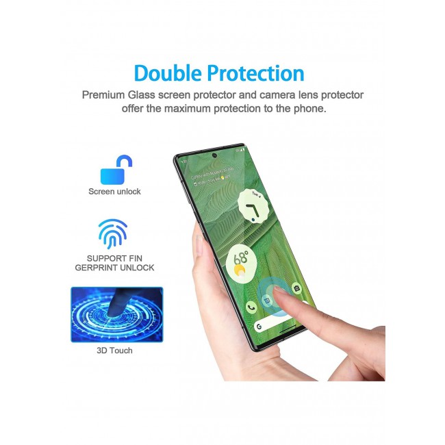 CATANES 2Pack for Google Pixel 7 Screen Protector Tempered Glass 9H Anti-Scratch Shatterproof HD Edge to Edge Full Coverage Film 6.3 inch