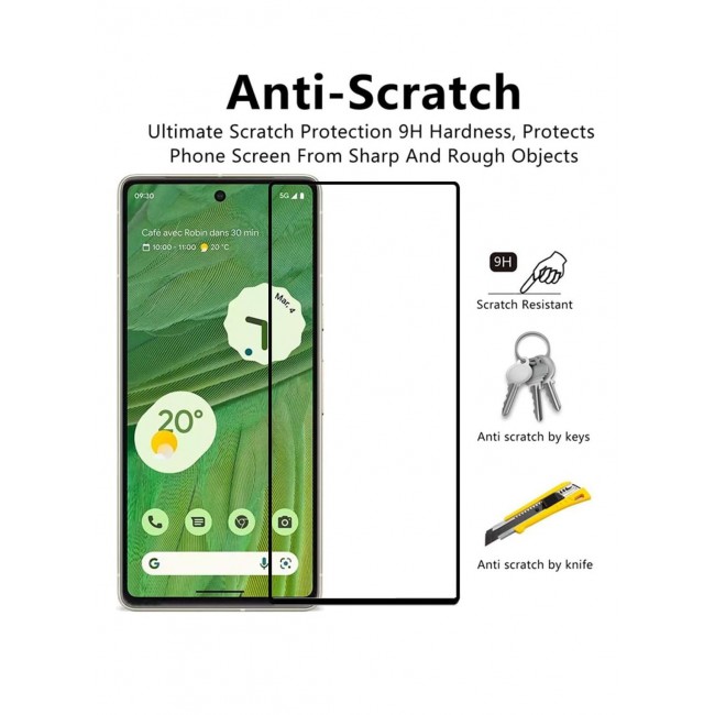 CATANES 2Pack for Google Pixel 7 Screen Protector Tempered Glass 9H Anti-Scratch Shatterproof HD Edge to Edge Full Coverage Film 6.3 inch
