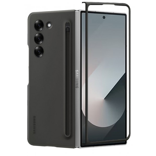 CATANES (for Samsung Galaxy Z Fold 6) Case with Screen Protector Ultra Hybrid Premium Case with Built-in New Compact S Pen, Holder and Storage Slot for Pen Black