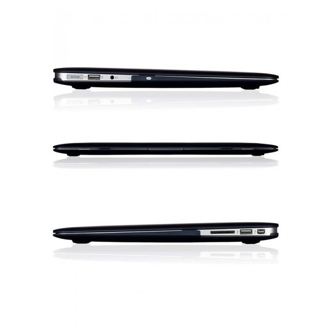 CATANES MacBook Air 13 Inch Case (2010-2017 Release) Models A1466 / A1369 Plastic Hard Shell Case Black