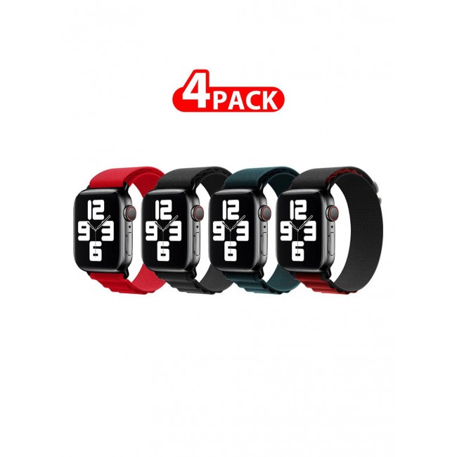 CATANES 4 Pack Of Apple Watch Alpine Loop Band 38mm 40mm 41mm Women Men Adjustable with Metal G-Hook Strap for iWatch Series 7/SE/6/5/4/3/2/1 Multicolour