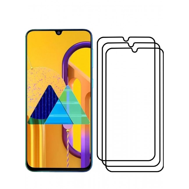 CATANES 3 Pack For Samsung Galaxy M30 Screen Protector 3D Tempered Glass Full Glue Back