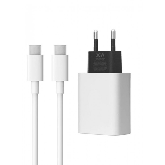 CATANES 30W USB-C Super Fast Charger Kit For Google Pixel Phones with USB-C to USB-C Cable - White