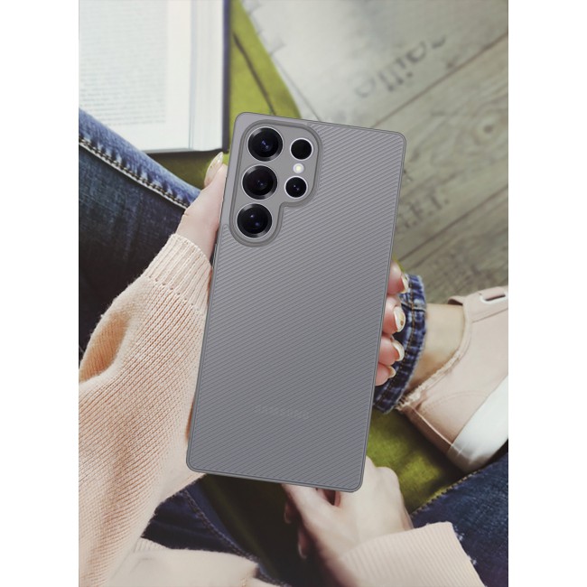 CATANES ( for Galaxy S25 Ultra )2Packs, Case Air Skin Line Design Back Cover Sturdy Durable Ultra-Thin Case Drop Protection Cover Clear with Shock Proof Screen Protector- Dark Grey