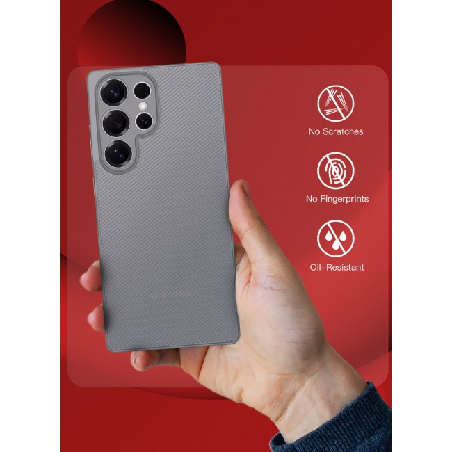 CATANES ( for Galaxy S25 Ultra )2Packs, Case Air Skin Line Design Back Cover Sturdy Durable Ultra-Thin Case Drop Protection Cover Clear with Shock Proof Screen Protector- Dark Grey