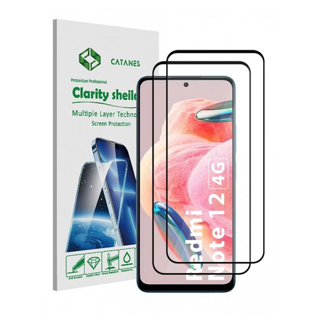 CATANES 2 Pack For Xiaomi Redmi Note 12 4G Screen Protector Scratch and Shatter Resistant Full Glue Back