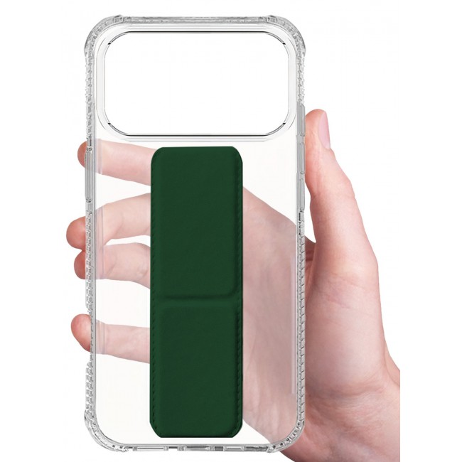 CATANES 2 Packs Finger Grip Clear Case Cover for iPhone 17 Pro- Kickstand Car Magnetic Holder Multi-function Protective Two-in-one Case with Privacy Screen Protector - Dark Green
